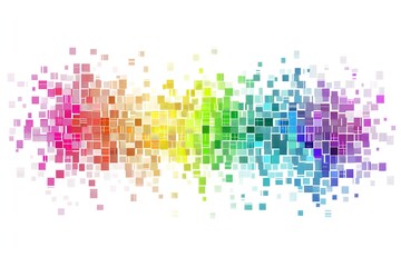 Poster - Colorful, gradient-style digital pixel art for modern design. Generative Ai