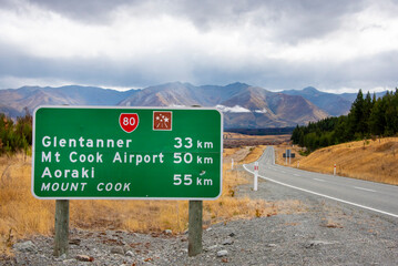 Wall Mural - Mount Cook Road 80 - New Zealand