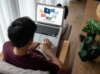 Poster - help screen on the website provide answer to faq frequently asked question snugly with knowledge inf