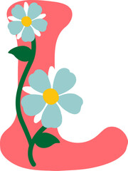 Wall Mural - Flower Letter Alphabet Vector Element