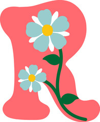 Wall Mural - Flower Letter Alphabet Vector Element