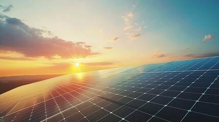 Poster - Solar panel photovoltaic alternative electricity source  concept of sustainable resources : Generative AI