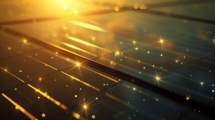 Poster - Solar panels reflect sparkling light From the sun Clean energy and environment 3D rendering : Generative AI