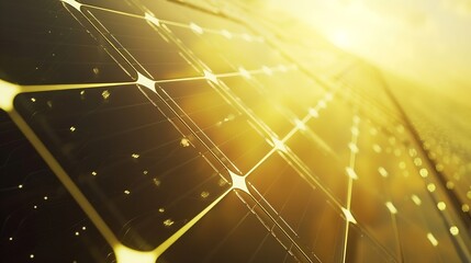 Poster - Solar panels reflect sparkling light From the sun Clean energy and environment 3D rendering : Generative AI