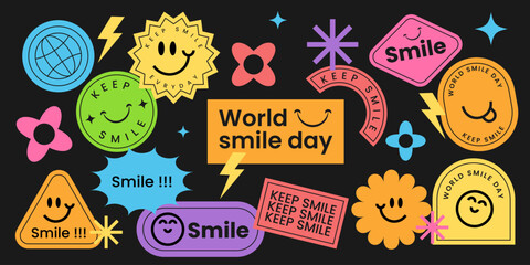 World smile day sticker design