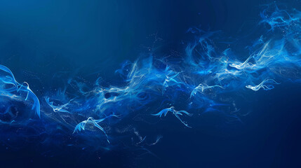 Poster - A blue and white image of a stream of water with a lot of white specks