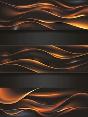 Wall Mural - Glowing wave banners