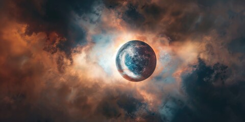 Canvas Print - planet in clouds