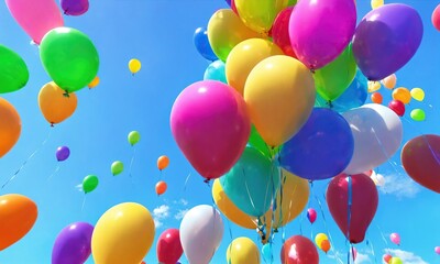 colorful balloons in the sky