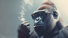 gorilla smoking a cigarette Smoking Gorilla Free Stock Photo