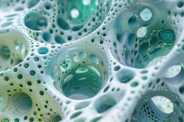 Poster - 3D illustration of a bubble pattern with raised, spherical elements , generated by ai
