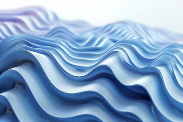 Poster - 3D illustration of a wave pattern with layered curves and gradients , generated by ai