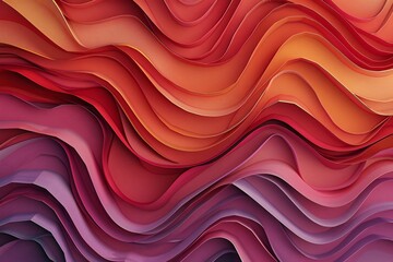 Poster - 3D illustration of a wave pattern with layered curves and gradients , generated by ai