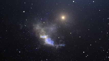 Wall Mural - colorful nebula, shiny stars and heavy clouds 4k