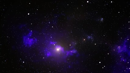 Wall Mural - Space background with blue  nebula