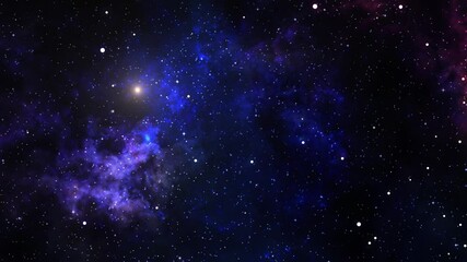 Wall Mural - cosmic dust in star field video background.