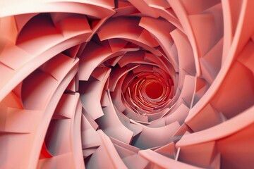 Fototapete - 3D rendering of a spiral pattern with twisted, overlapping segments, generated by ai