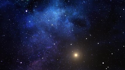 Wall Mural - nebula and cosmic dust in star field video background