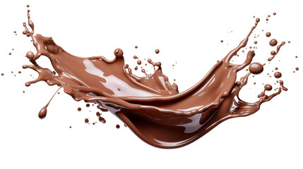 chocolate liquid splash isolated on transparent white background, clipping path