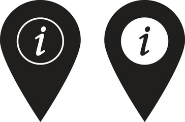 Poster - map pointer with information icon set in two styles . information center icon vector