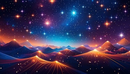 Wall Mural - Background with Stars and Glow Stars with Space, Background, stars, glow