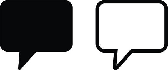 Fototapete - Speech bubble icon set in two styles isolated on white background . Chat icon vector 