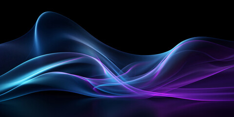 Poster - Abstract Blue and Purple Waves for Technology Background