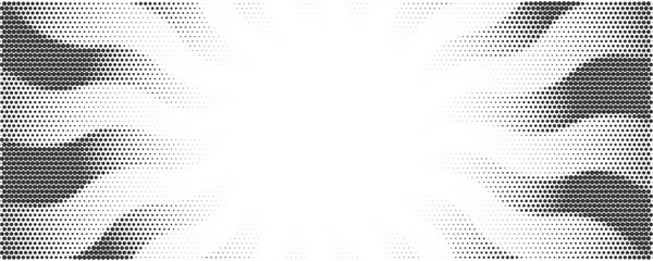 Poster - Sun rays halftone background. White and grey radial swirl abstract comic pattern. Vector explosion abstract lines backdrop