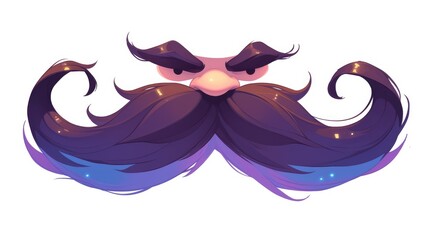 Poster - Engage your web design with a vibrant cartoon illustration of a moustache in 2d icon form