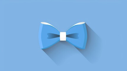 Poster - Flat blue bow tie icon for web design