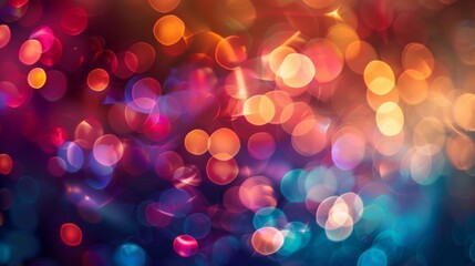 Poster - A colorful bokeh effect, created by photographing a subject with a shallow depth of field, resulting in a dreamy and abstract background.