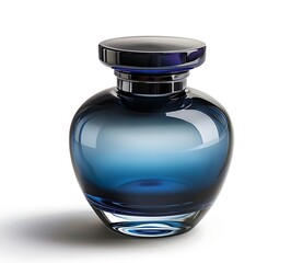 Poster - Realistic photograph of an complete Blue and Black parfume isolated