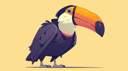 Poster - Create a vibrant and lively 2d illustration of a toucan bird as the mascot for a cartoon