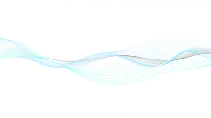 Sticker - Abstract white background with blue wave line. Abstract blue wave lines on transparent background. Digital frequency track equalizer.