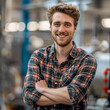 © EeLco - man of Caucasian background holding hands in work environments while happy