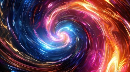 Colorful vortex energy, cosmic spiral waves, and multicolor swirl explosion, Abstract futuristic digital background wallpaper