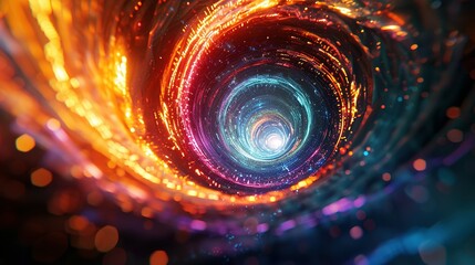 Colorful vortex energy, cosmic spiral waves, and multicolor swirl explosion, Abstract futuristic digital background wallpaper