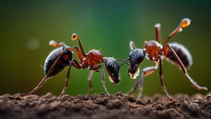 Ants Cultivating Aphids for Honeydew in a Symbiotic Farming Relationship
