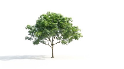 Aufkleber - Isolated green tree on white background Trees isolated on white background tropical trees isolated used for design advertising and architecture : Generative AI