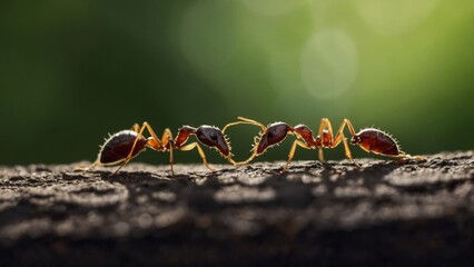 The Cooperative Nature of Ants in Transporting Food to the Colony
