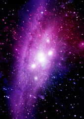 Wall Mural - galaxy in a free space. 3D rendering