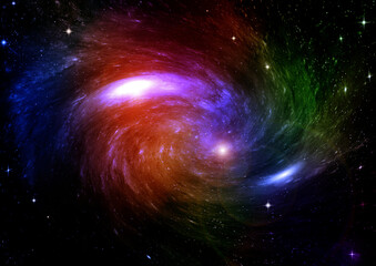 Wall Mural - galaxy in a free space. 3D rendering