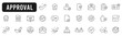 © tutti_frutti - Set of approval related line icons. Accept, confirm, checkmark, ok etc. Editable stroke
