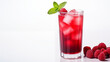 © Harshal - cocktail with raspberry, ice and mint with space for design