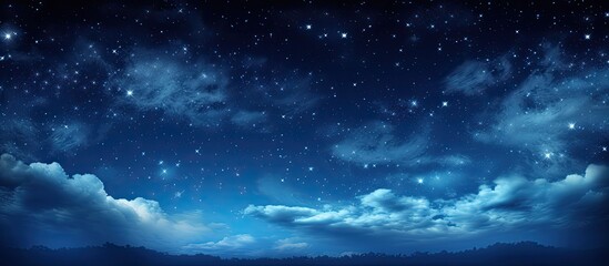 Wall Mural - stunning panoramic view of the night sky with stars, grain effect, and carefully adjusted white bala