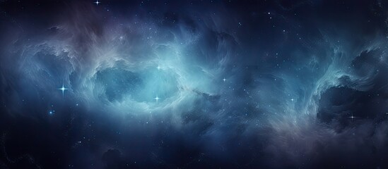 Wall Mural - Long exposure photograph of the night sky with a prominent glare in the background, providing ample copy space image.