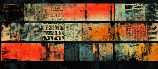 Poster - A set of three intricate letterpress textures, stamp, and rolled ink textures isolated on a white background, ideal for vintage overlays or distressed masks with copy space image.