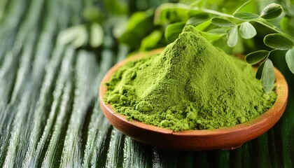 moringa powder food supplement - closeup product