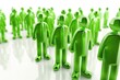 © Vlad - Green People. Three-Dimensional Corporate Leader Concept with Green Human Figures on White Background