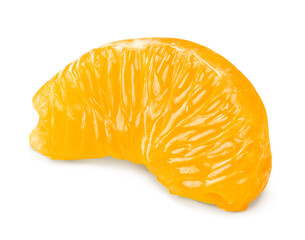 Wall Mural - piece of tangerine or clementine or mandarin isolated on white background. clipping path